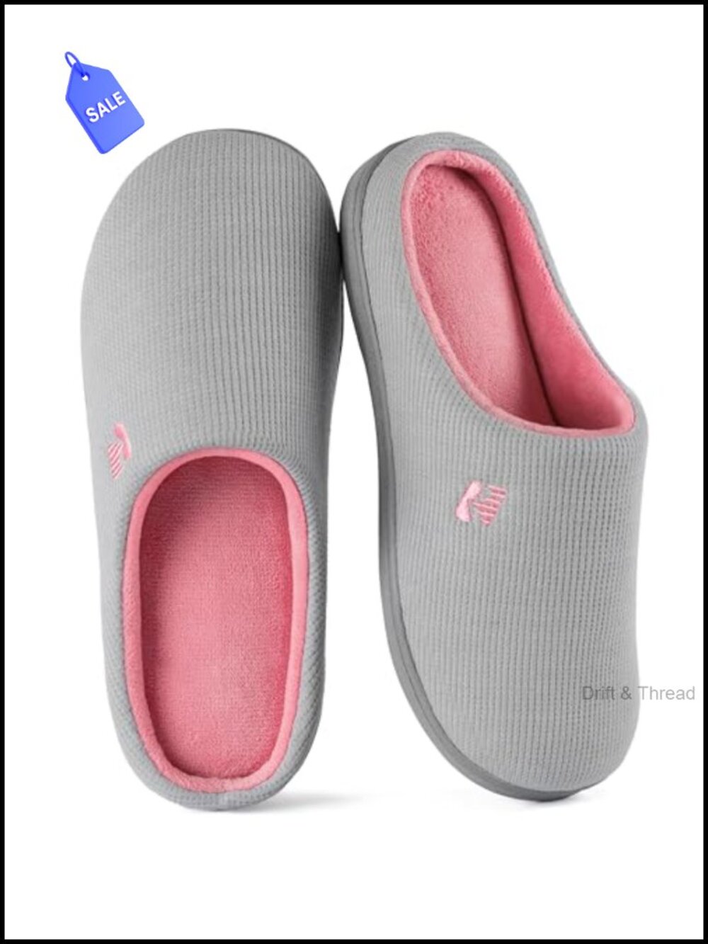 Women's Waffle Knit Memory Foam Slip-On Slippers